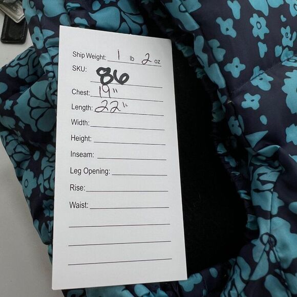 Ralph Lauren Polo Jeans Co. Women's Floral Goose Down Puffer Vest Blue Size Smal - Picture 13 of 13